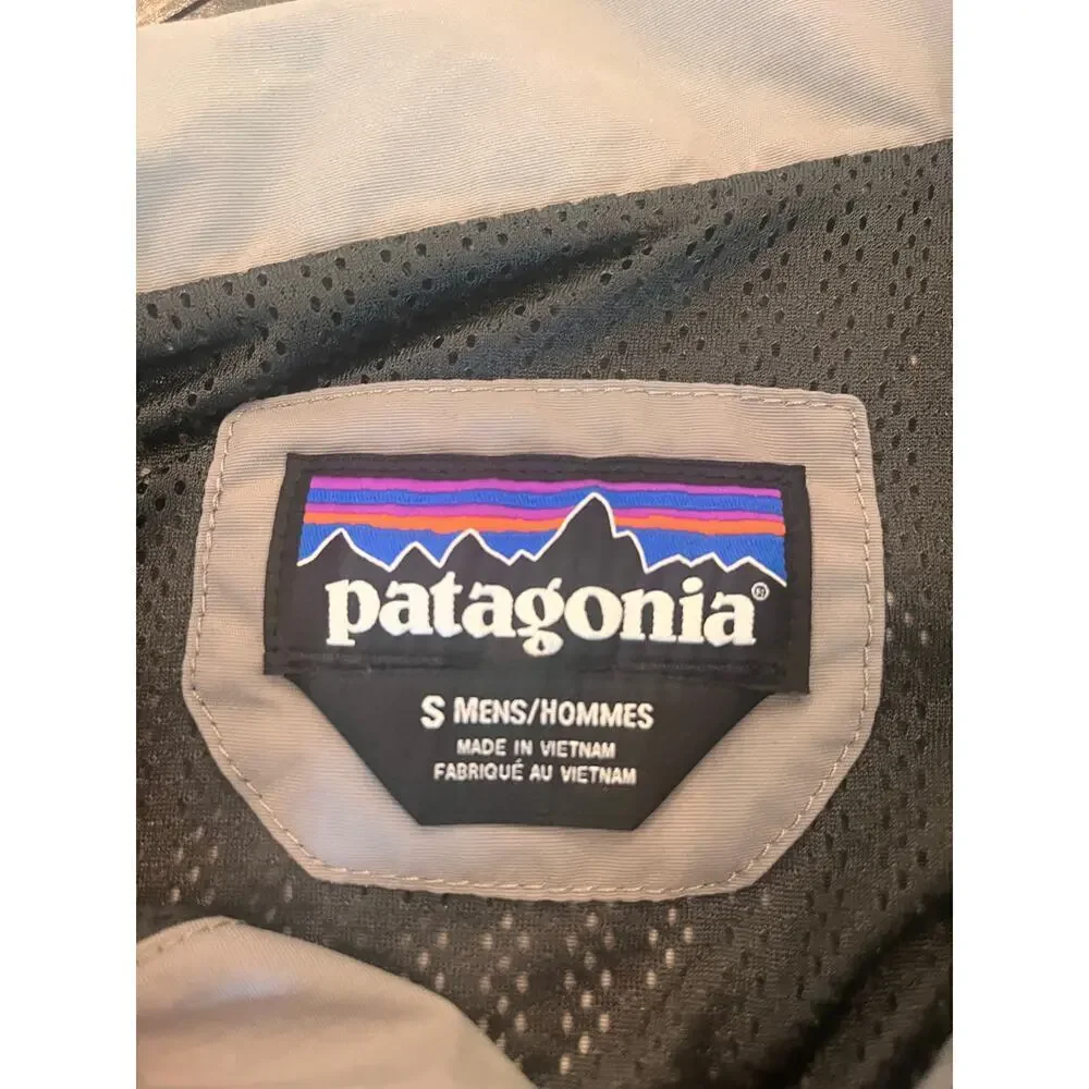 Patagonia Nylon Bomber Jacket Men Small Gray Hiking Lightweight Coat Outdoor